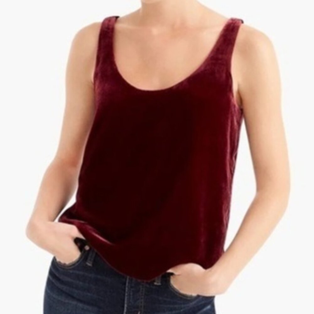 JCrew Burgundy Red Velvet Tank Sleeveless Blouse
